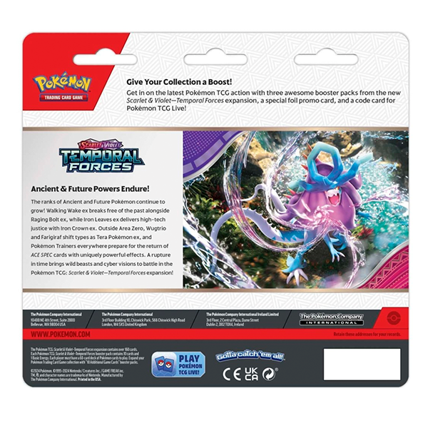 Pokémon TCG: Scarlet & Violet: Temporal Forces 3 Booster Packs & Cyclizar Promo Card Blister Pack