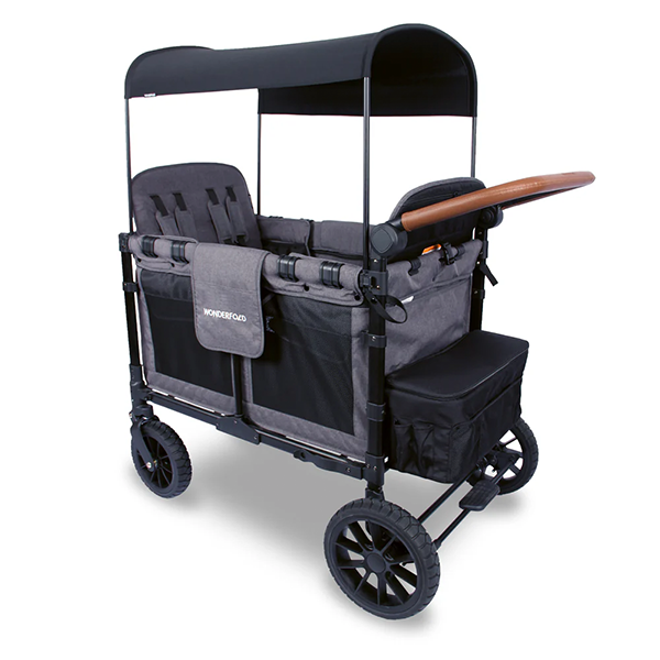 Wonderfold W4 Luxe Quad Wagon - Charcoal Grey with Black Frame