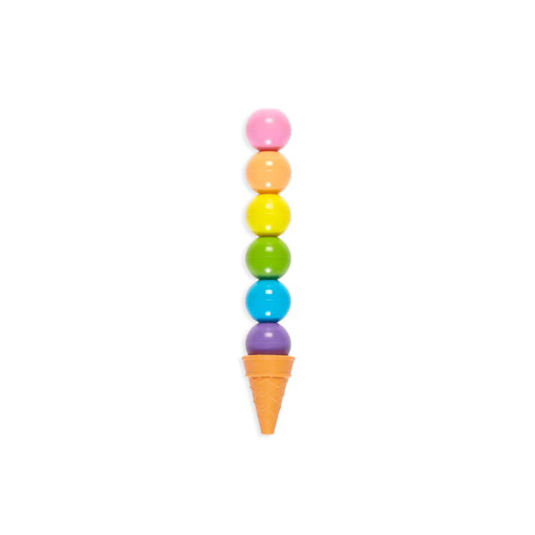 Ooly Rainbow Scoops Stacking Erasable Crayons & Scented Eraser