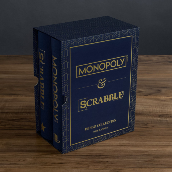 WS Game Company Indigo Collection 2-Pack: Monopoly & Scrabble