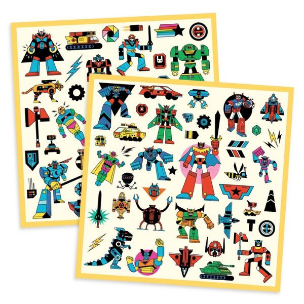 Djeco Metallic Stickers - Robots