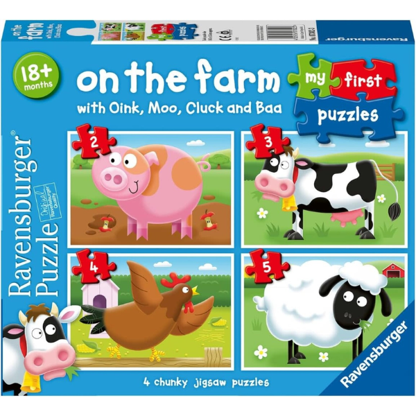 Ravensburger My First Puzzles 2, 3, 4, 5 Pieces on the Farm