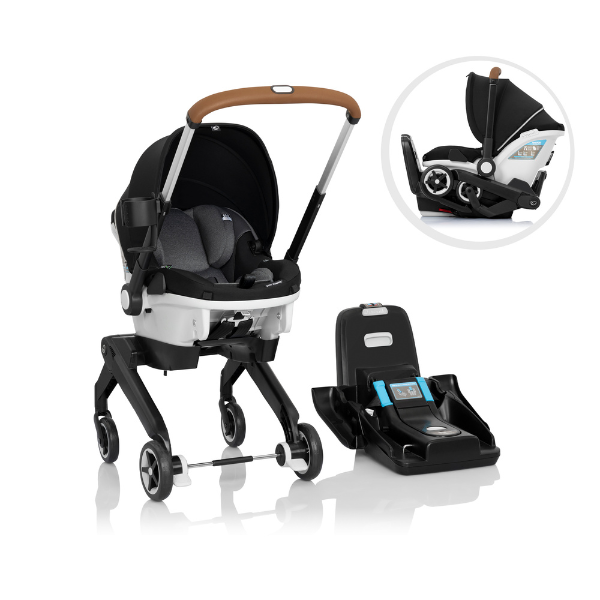 Evenflo Gold Shyft DualRide with Carryall Storage Infant Car Seat and Stroller Combo Moonstone Grey