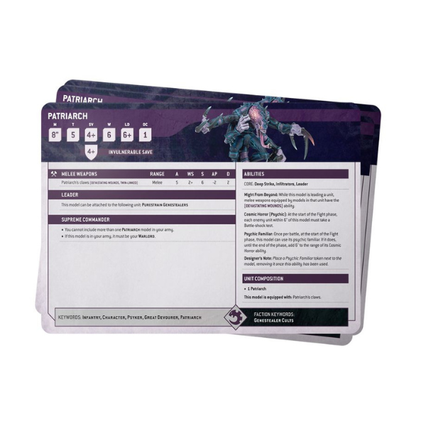 Warhammer 40,000: Datasheet Cards – Genestealer Cults