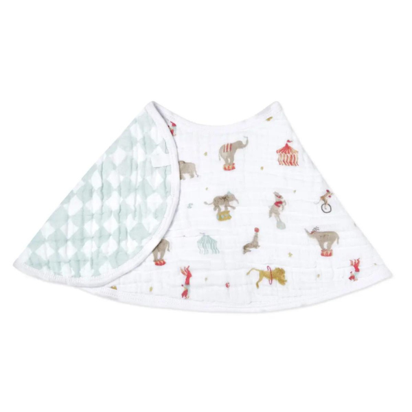 Aden + Anais Cotton Muslin Burpy Bib - Elephant Circus