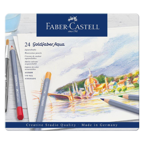 Faber-Castell Goldfaber Aqua Watercolour Pencil Tin of 24