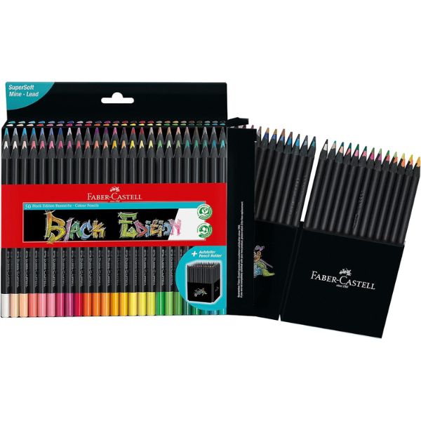 Faber-Castell Black Edition Coloured Pencils Pack of 50