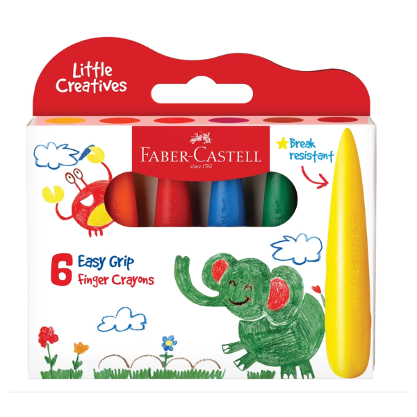 Faber-Castell Little Creatives Easy Grasp Finger Crayons Set of 6