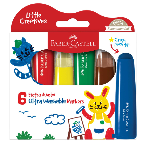 Faber-Castell Little Creatives 6 Extra Jumbo Washable Markers