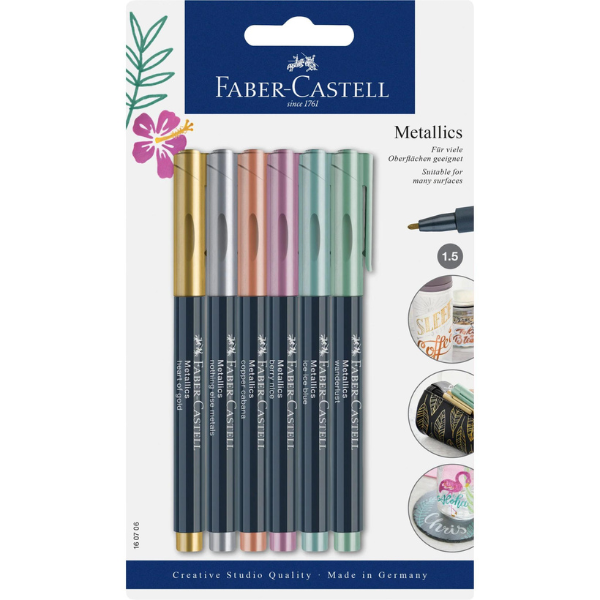 Faber-Castell Metallic Markers Pack of 6