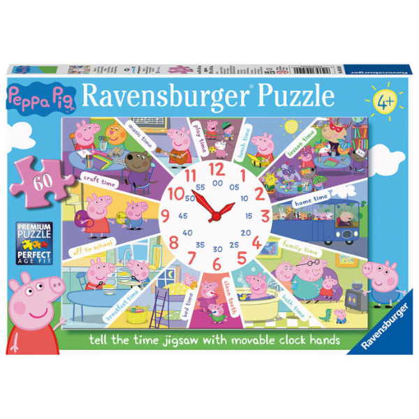 Ravensburger Peppa Pig Tell the Time 60 Piece Puzzle