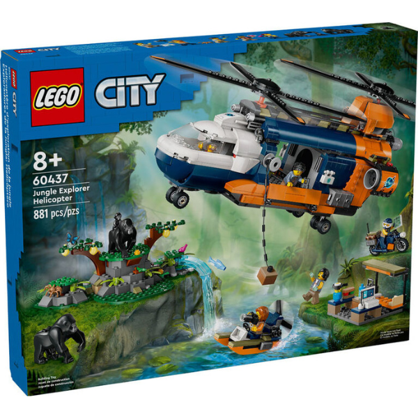 LEGO City 60437 Jungle Explorer Helicopter at Base Camp JR Toy Company