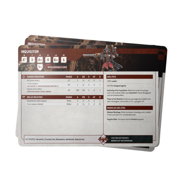 Warhammer 40,000: Datasheet Cards – Imperial Agents (English)