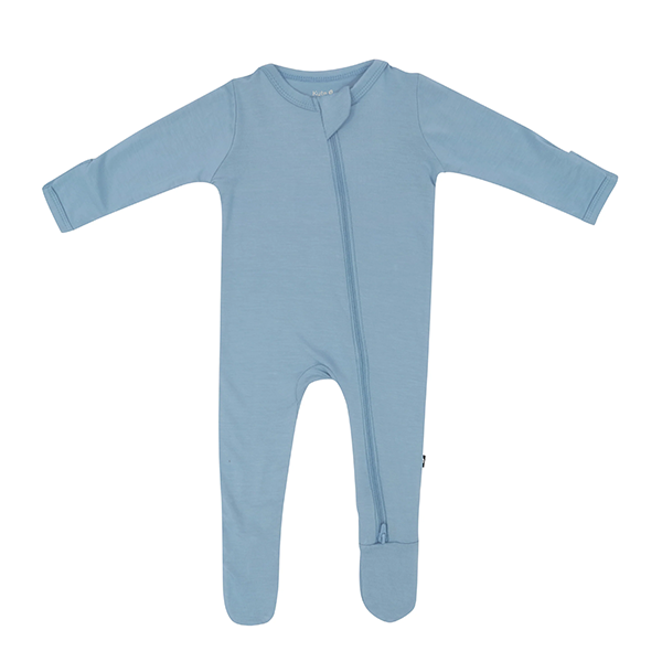 Kyte Baby Zippered Footie - Slate (0-3 months)