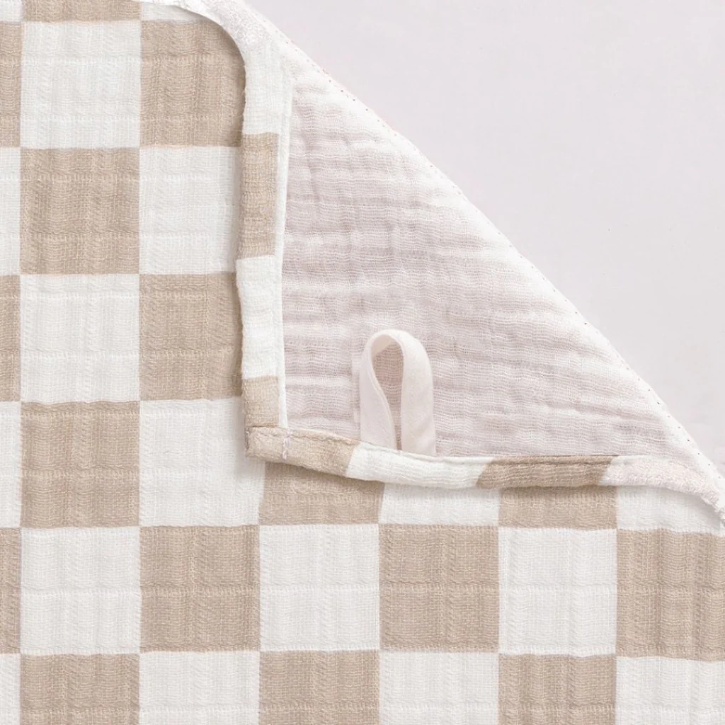 Itzy Ritzy Breastfeeding Boss Muslin Feeding and Swaddle Cloth - Taupe Checkerboard