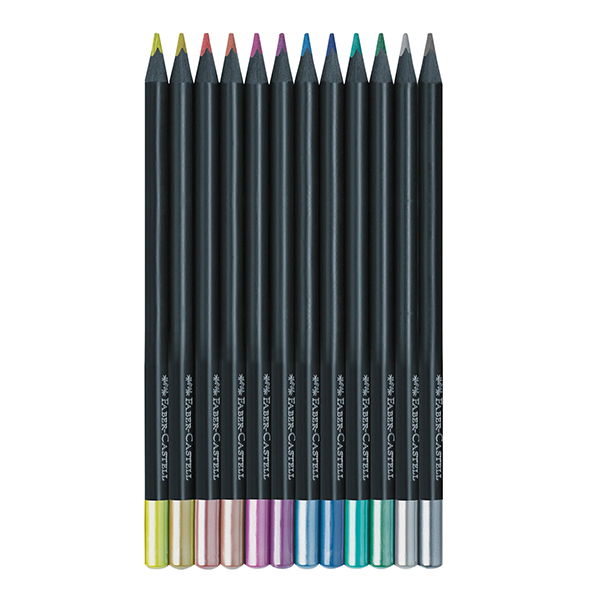 Faber-Castell Metallic Coloured Pencils Black Edition - Set of 12