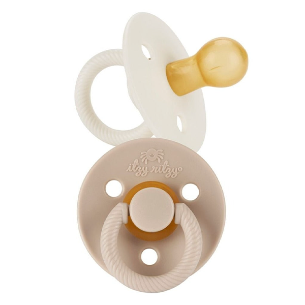 Itzy Ritzy Itzy Soother Natural Rubber Pacifier - Coconut & Toast 0-6 Months