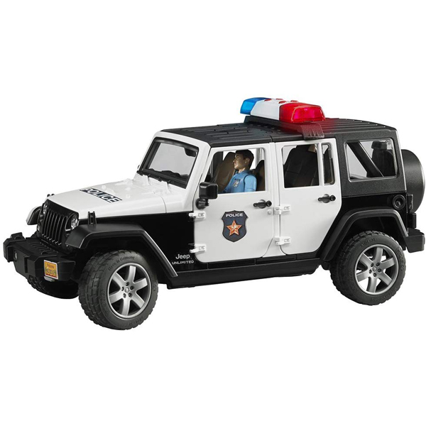 Open Box Bruder Jeep Rubicon Police Car with Policeman