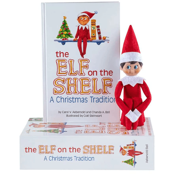 Open Box The Elf on the Shelf: A Christmas Tradition (Blue-Eyed Boy Scout Elf)