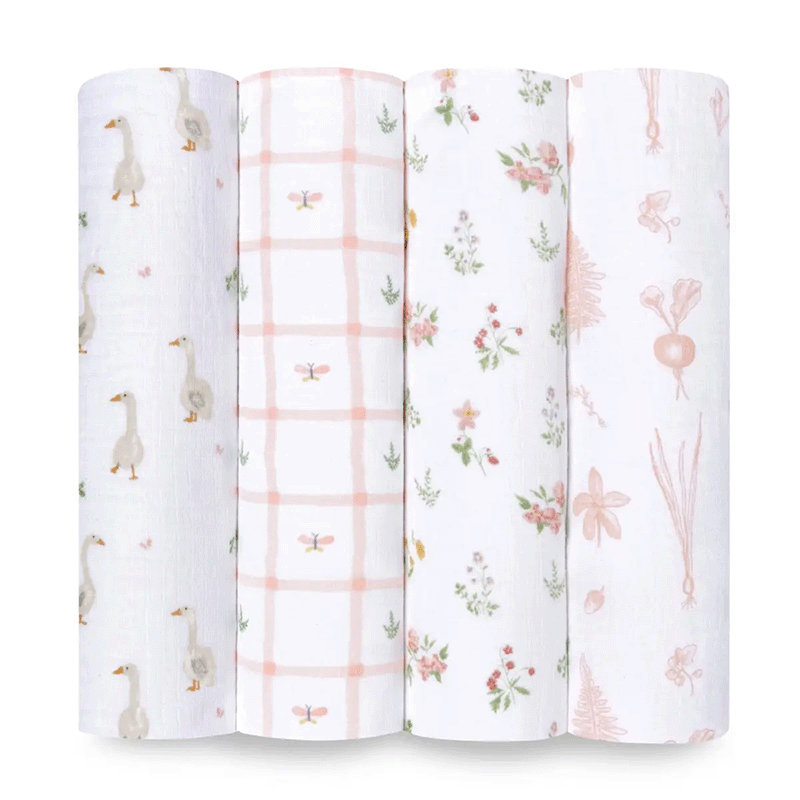 Aden + Anais Essentials Swaddle 4 Pack - Country Floral