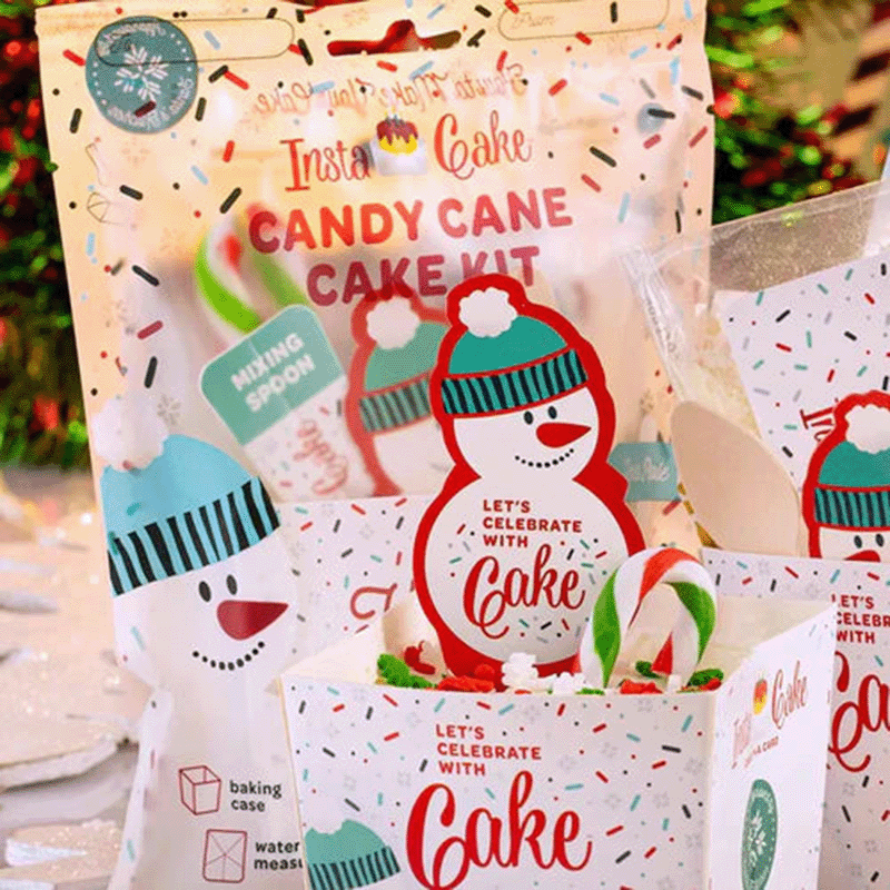 InstaCake Single Cake Mix - Holidays Candy Cane