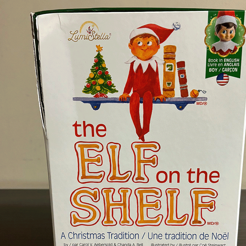 Open Box The Elf on the Shelf: A Christmas Tradition (Blue-Eyed Boy Scout Elf)