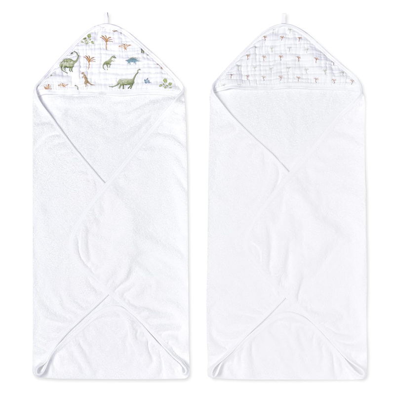 Aden + Anais Essentials Hooded Towels 2 Pack - Dino Jungle