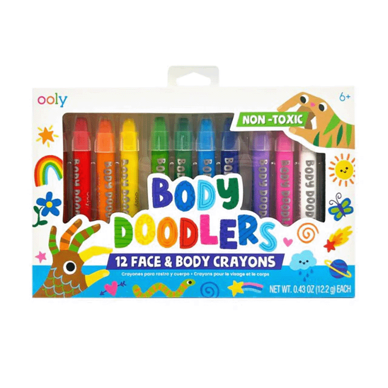 Ooly Body Doodlers Face & Body Crayons - Set of 12