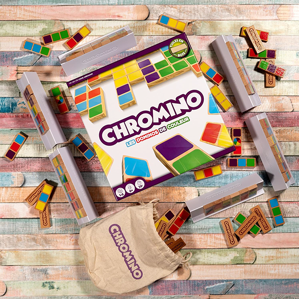 Chromino Domino Game - Wood Version