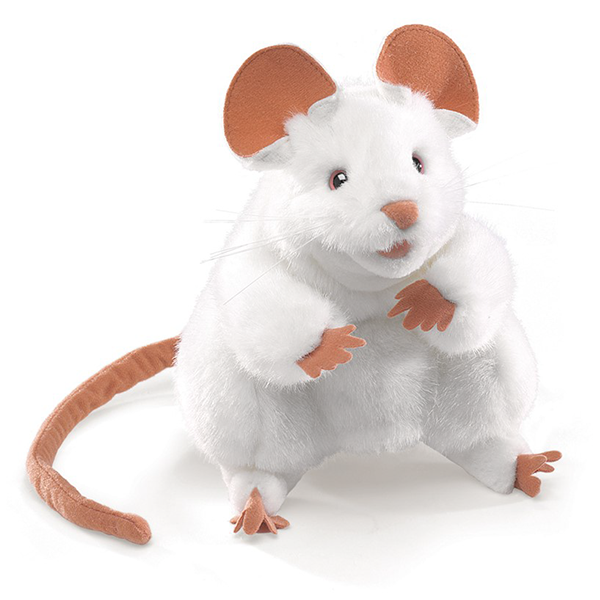 Folkmanis Puppets - White Mouse Hand Puppet