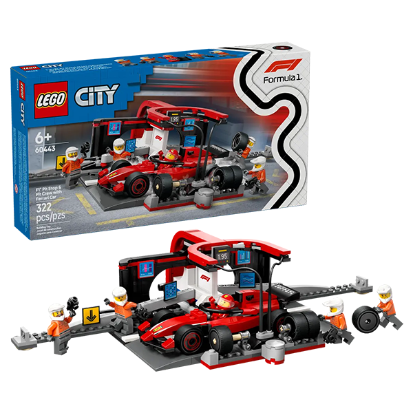 LEGO® City 60443 F1 Pit Stop & Pit Crew with Ferrari Car