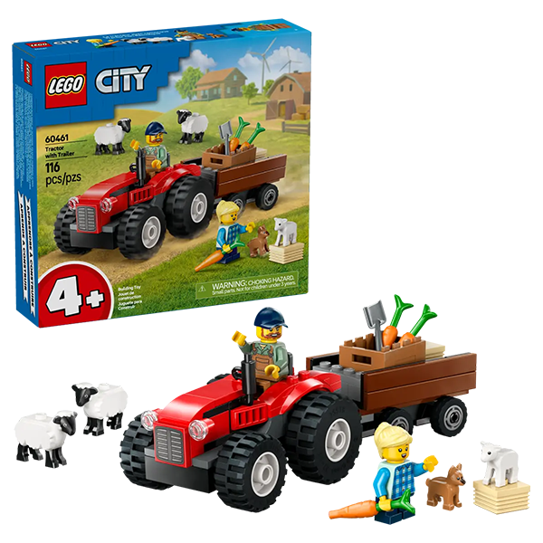 LEGO® City 60461 Red Farm Tractor with Trailer & Sheep