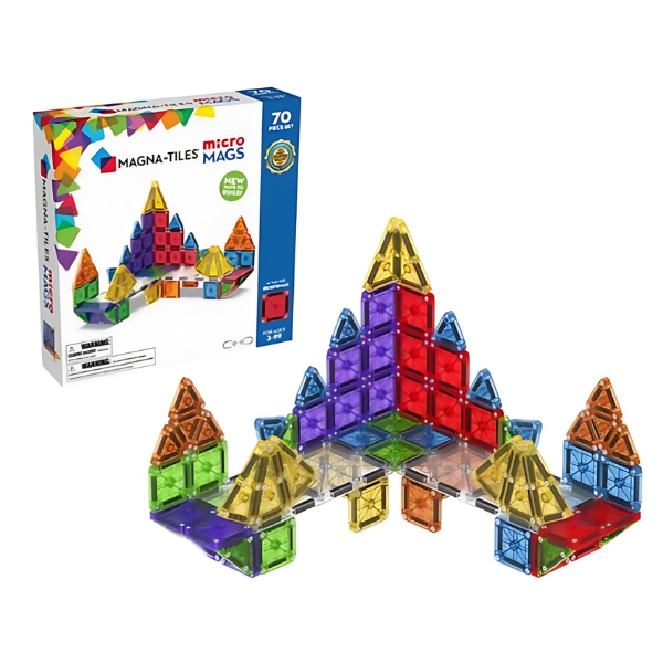 Open Box Magna-Tiles microMAGS Deluxe 70 Piece Set (Damaged Box)