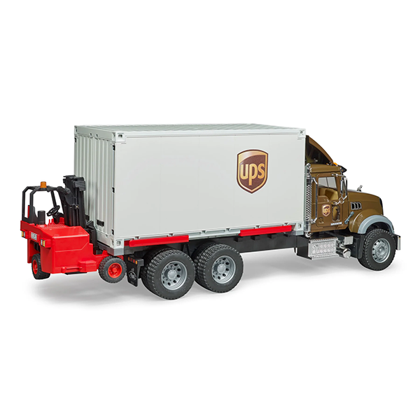 Bruder 02828 MACK Granite UPS Logistics Truck and Forklift