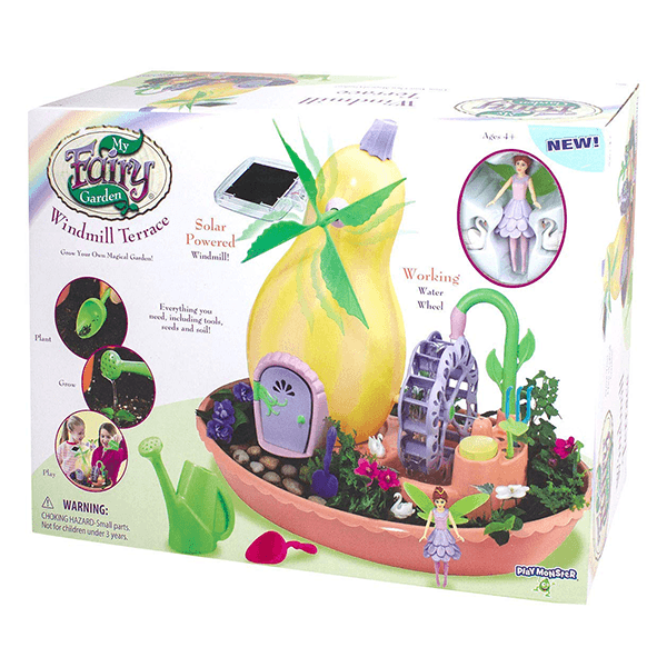 Discontinued Playmonster My Fairy Garden Windmill Terrace Solar Power Playset