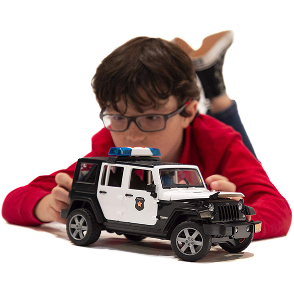 Bruder Jeep Rubicon Police Car with Policeman | JR Toy Company