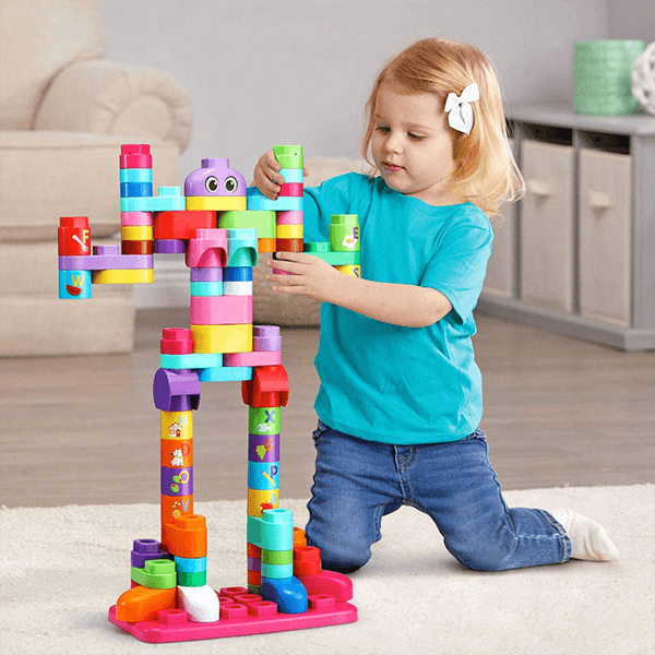 LeapFrog LeapBuilders 81-Piece Jumbo Blocks Box (Pink) | JR Toy Company