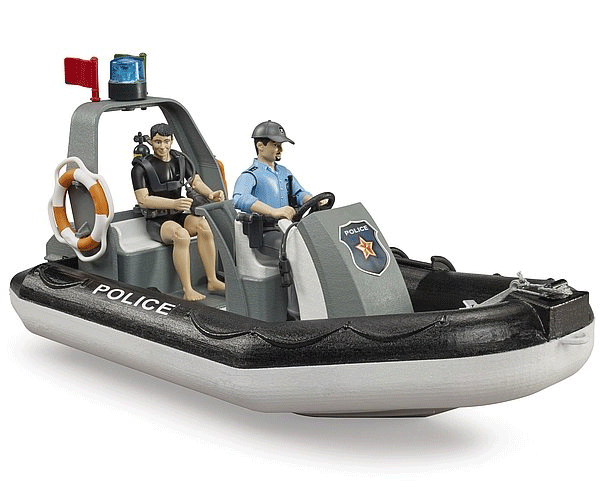 Bruder BWorld Police Boat with Beacon and 2 Figures