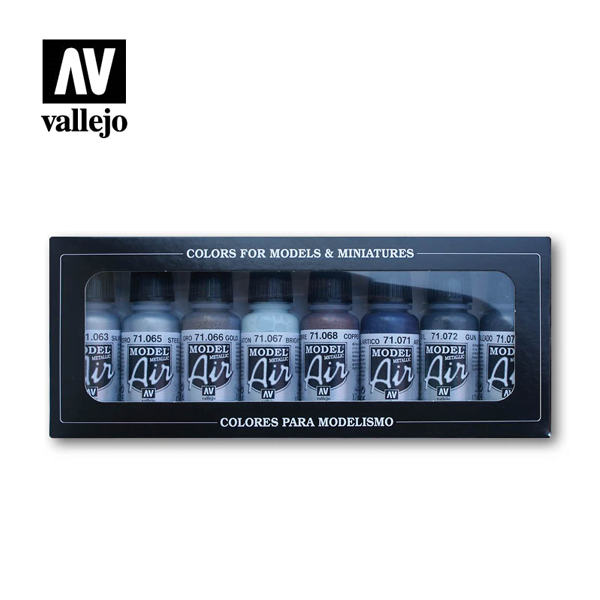 Vallejo Paints Set of 8 Metallic Colours