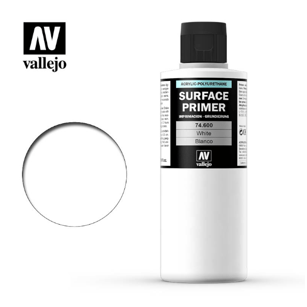 Vallejo Paints White Surface Primer 200 mL