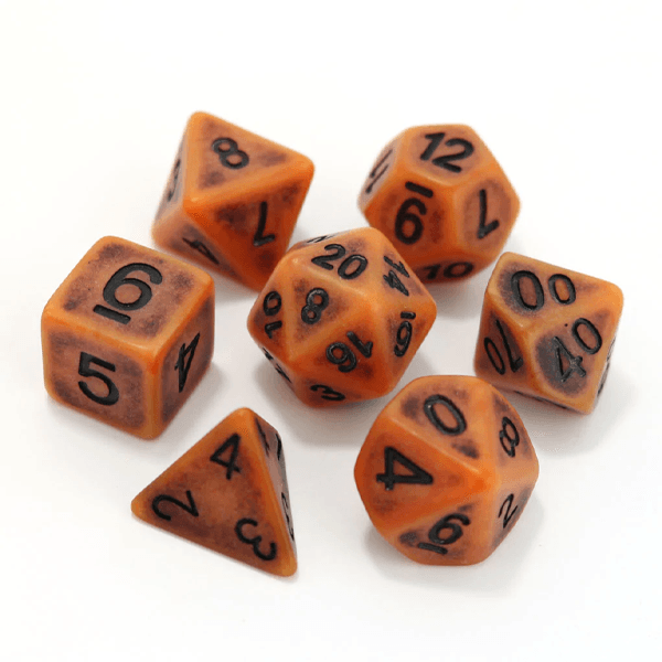 Die Hard Dice Polymer 7 Piece RPG Set - Pumpkin Ancient