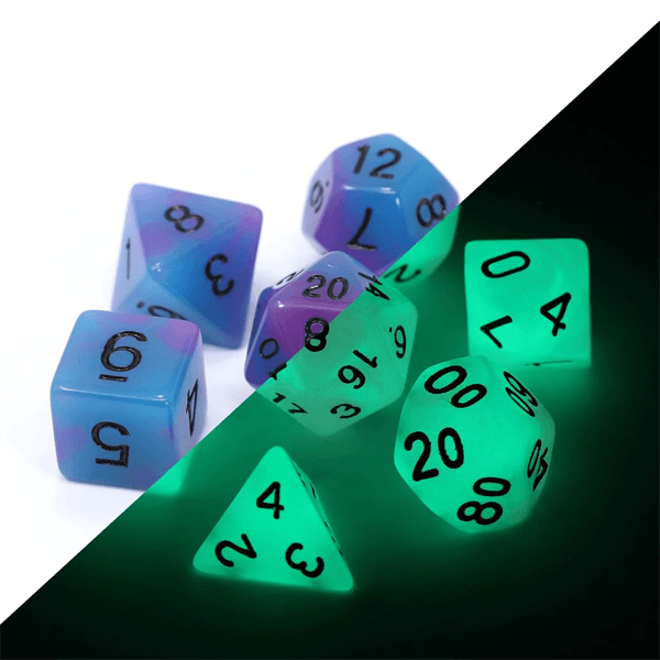 Die Hard Dice Polymer 7 Piece RPG Set - Glow-in-the-Dark - Eldritch Blast